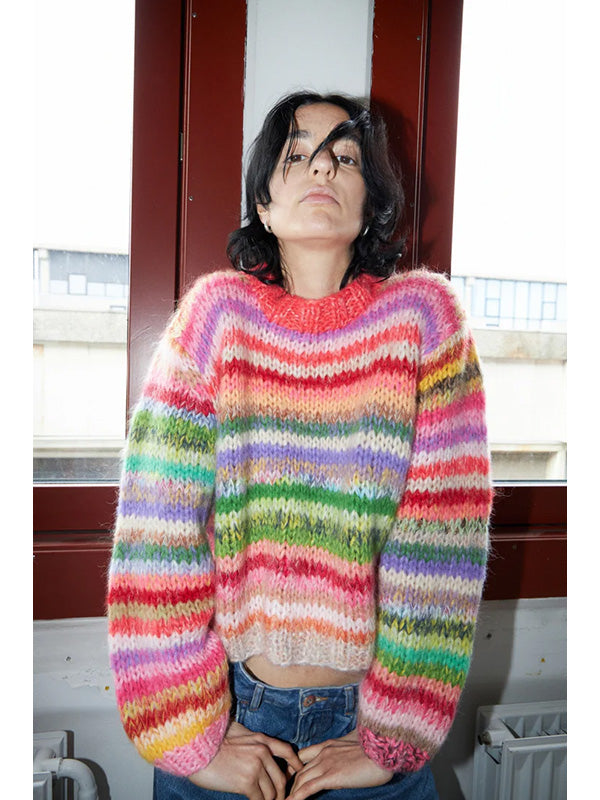 DAWN & DARE <br> GENOVA MULTI STRIPE PULLOVER