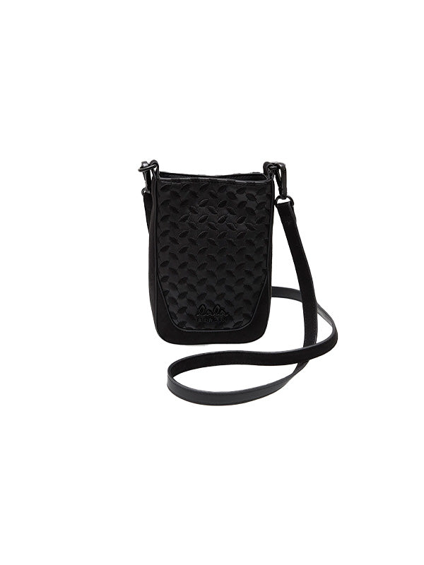 LALA BERLIN <br> FLAT CROSSBODY MILWA GRAINY VEGAN LEATHER