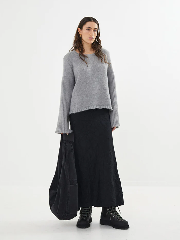 RABENS SALONER <br> EMIKO KNIT RIB SLEEVE SWEAT