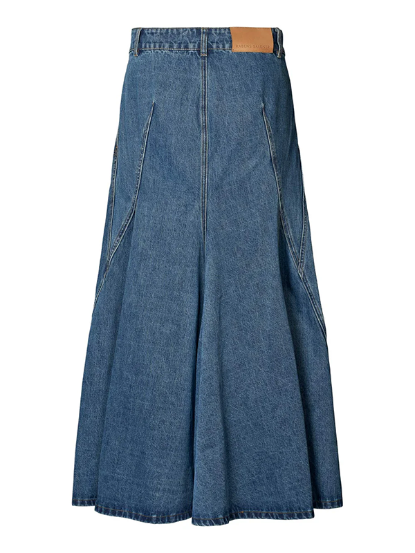 RABENS SALONER <br> HENRIKE DENIM PANELLED SKIRT