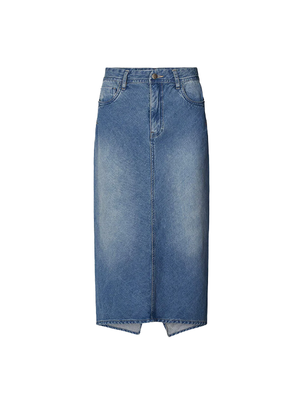 RABENS SALONER <br> RAMONE DENIM FITTED SKIRT