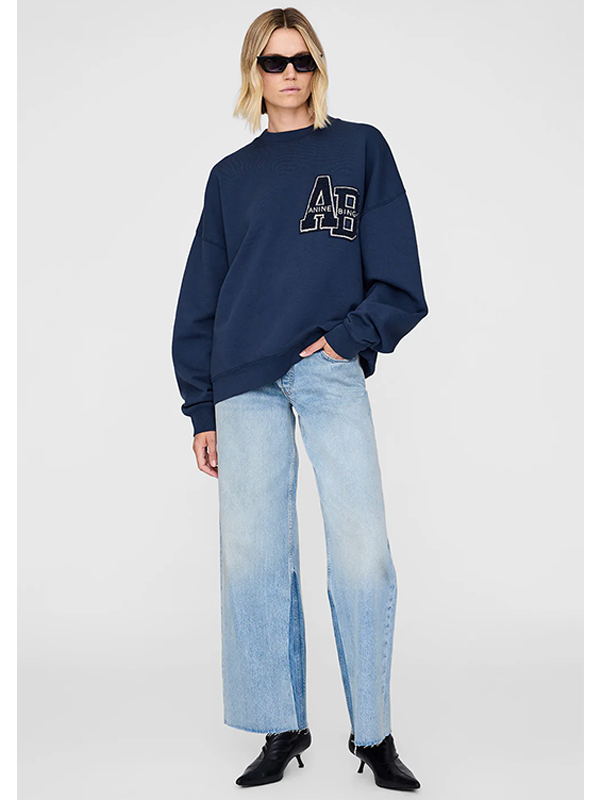 ANINE BING <br> MILES OVERSIZED LETTERMAN