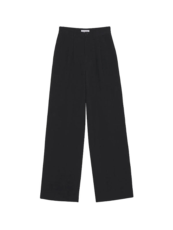 ANINE BING <br>  CARRIE PANT BLACK LINEN BLEND