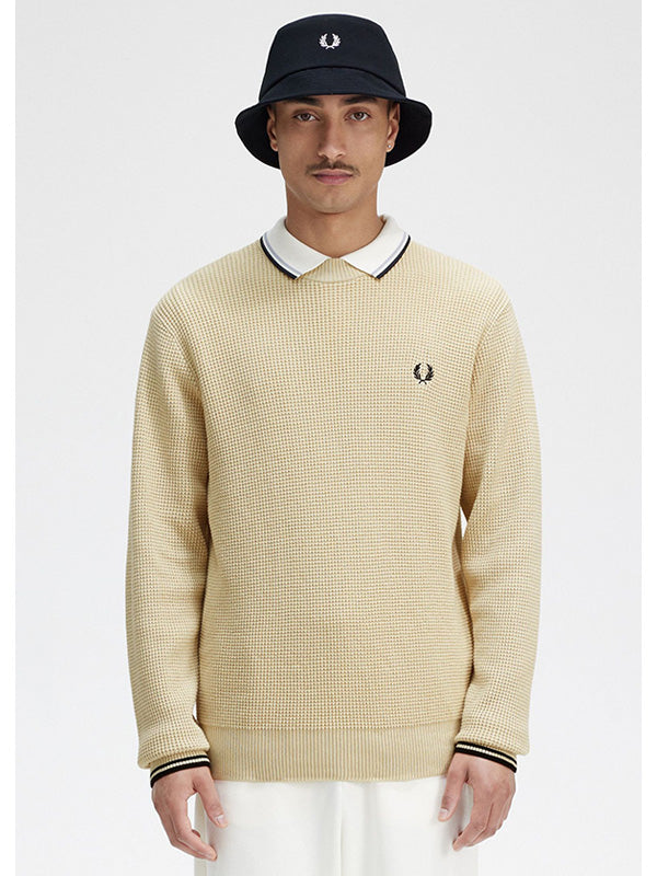 FRED PERRY <br> K6507 WAFFLE STITCH PULLOVER