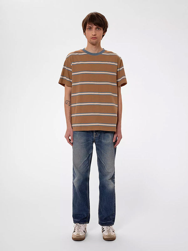 NUDIE JEANS <br> LEFFE 90s STRIPE T-SHIRT